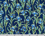 Peacock Garden - Iris Flower Navy from Robert Kaufman Fabrics