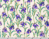Peacock Garden - Iris Flower Iris Cream from Robert Kaufman Fabrics