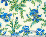 Peacock Garden - Iris Flower Sprigs Toss Natural  from Robert Kaufman Fabrics