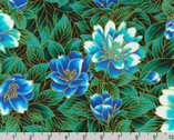 Peacock Garden - Blooms Floral Blue from Robert Kaufman Fabrics