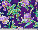 Peacock Garden - Iris Flower Sprigs Toss Purple  from Robert Kaufman Fabrics