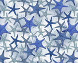 Ocean Blue - Starfish by Tom Little Studio from Timeless Treasures Fabric