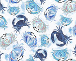 Ocean Blue - Crabs by Tom Little Studio from Timeless Treasures Fabric