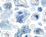 Ocean Blue - Shells by Tom Little Studio from Timeless Treasures Fabric