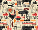 King of the Grill - Off the Grill Steak Print by Gail Cadden from Timeless Treasures Fabric