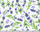 Flowerhouse Lavender Blessings - Lavender Toss Natural by Debbie Leaves from Robert Kaufman Fabrics