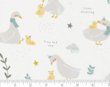 Little Ducklings - Mom and Baby White 25100 11 by Paper and Cloth from Moda Fabrics