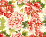 Tadashi Metallic - Large Floral Cream from P & B Textiles Fabric