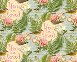 Uplifting - You Are Loved Floral Birds from David Textiles Fabrics
