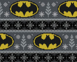 Winter Holiday - Batman Stripe Black Gray from Camelot Fabrics