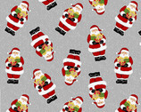 Snow Merry - Tossed Santas Grey from Studio E Fabrics