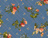Belle Epoque - Bias Plaid Floral Blue from Maywood Studio Fabric