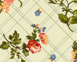 Belle Epoque - Bias Plaid Floral Green from Maywood Studio Fabric