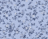 Silver Jubilee Metallic - Vines Daisy Blue from Maywood Studio Fabric
