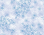 Silver Jubilee Metallic - Floral Dots White Blue from Maywood Studio Fabric