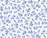 Silver Jubilee Metallic - Small Floral White Blue from Maywood Studio Fabric