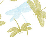 Shimmer and Shine PEARL - Shimmery Dragonfly White from Kanvas Studio Fabric