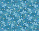 Salt and Sea - Sea Turtles Dark Blue from Henry Glass Fabric