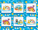 Sunny Days - Characters Playing PANEL 24 Inches from Robert Kaufman Fabric