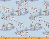 Sea and Shore - Curlew Birds Heather Ash Blue by Hackney and Co from Windham Fabrics
