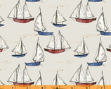 Sea and Shore - Sailboats Sand by Hackney and Co from Windham Fabrics