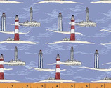 Sea and Shore - Lighthouses Cornflower Blue by Hackney and Co from Windham Fabrics