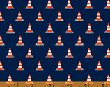 Work Zone - Traffic Cones Navy by Whistler Studios from Windham Fabrics