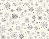 Scandi - Snowflakes Cream Grey from Makower UK  Fabric