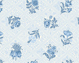 Porcelain - Botanicals Floral Powder Blue from Andover Fabrics