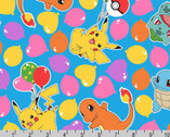 Pokemon - Character Balloons Sky Blue from Robert Kaufman Fabrics