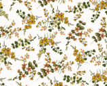 Ode to Poppies - Fathered Flowers Olive Green from RJR Fabrics