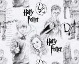 Harry Potter - Characters Black White from Camelot Fabrics