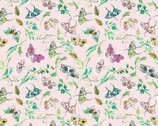Verdure - Butterflies Lt Pink by Esther Fallon Lau from Clothworks Fabric