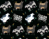 On the Farm - Udderly Cows Black by Terry Runyan from Contempo Fabric