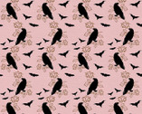 Drop Dead Gorgeous - Crows Pink by Teresa Chan from Paintbrush Studio Fabrics