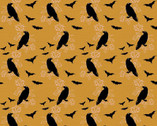 Drop Dead Gorgeous - Crows Gold Mustard by Teresa Chan from Paintbrush Studio Fabrics