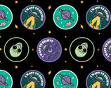 I Want to Believe - Badge Toss  Black from Camelot Fabrics