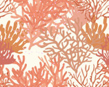 Seashell Wishes - Coral Forest Coral by Diane Neukirch from Clothworks Fabric