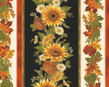 Autumn Bouquet - Floral Stripe Vintage Metallic from Robert Kaufman Fabric