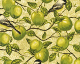 Bounty Of The Season - Birds Apple Green from Robert Kaufman Fabric