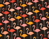 Urban Zoologie - Flamingo Black from Robert Kaufman Fabric