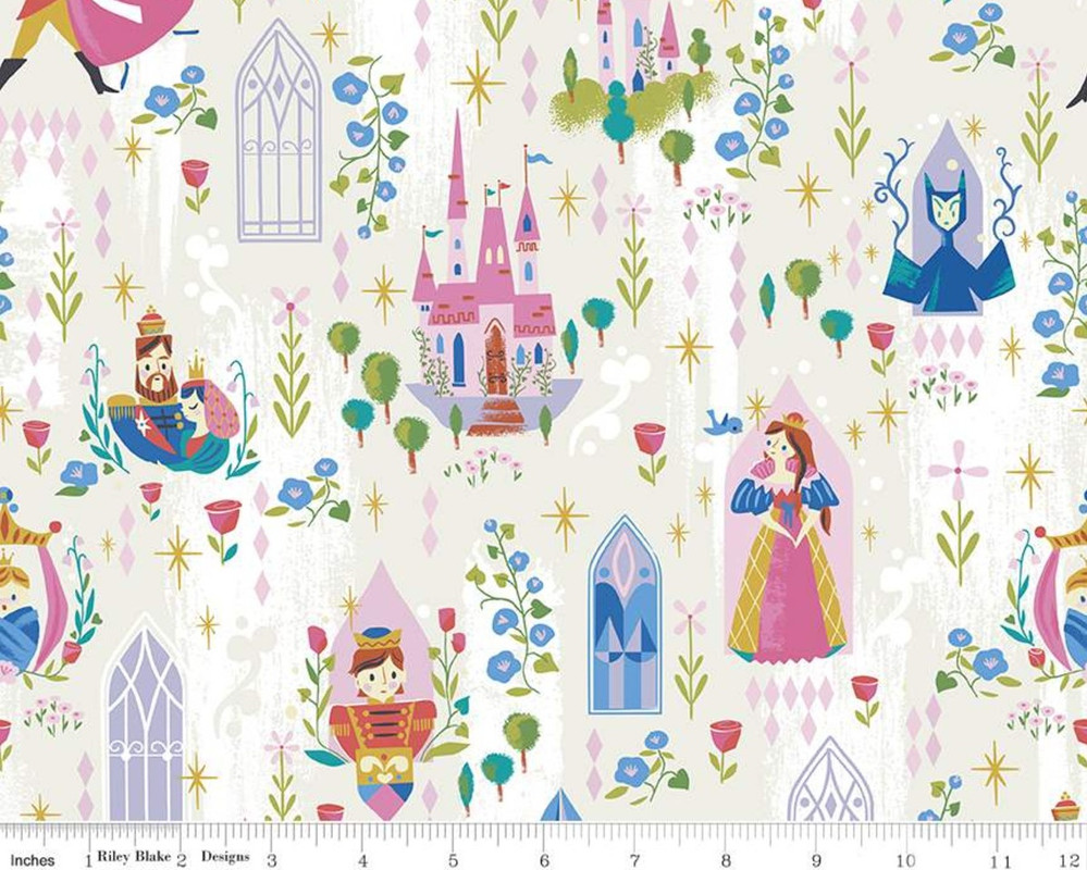 Little Brier Rose - Main Castle Royalty Parchment Sparkle from Riley Blake  Fabric - JAQS Fabrics