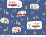 Christmas Adventure - Main Denim Blue Sparkle by Beverly McCullough from Riley Blake Fabric