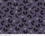 Spooky Hollow - Bats Eggplant Purple Sparkle from Riley Blake Fabric