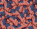 Stars and Stripes - Flags Multi from Elizabeth’s Studio Fabric