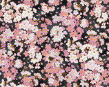 Geiko - Packed Floral Black by Haruyo Morita from Elizabeth’s Studio Fabric