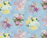 Geiko - Allover Floral Blue by Haruyo Morita from Elizabeth’s Studio Fabric