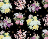 Geiko - Allover Floral Black by Haruyo Morita from Elizabeth’s Studio Fabric