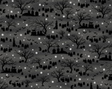 Midnight Magic - Graveyard Charcoal Black by Grace Popp from Studio E Fabrics