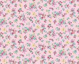 Dear Little World Kawaii Friends Floral Pink from Quilt Gate Fabric